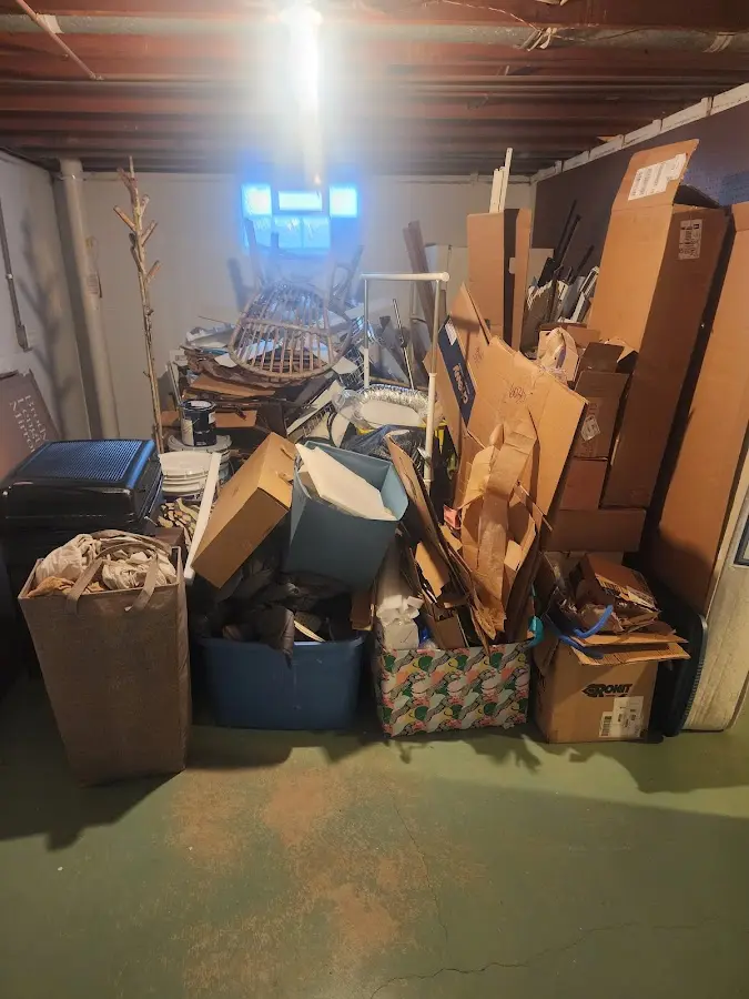 Roll-off dumpster container at job site for 20 Yard Dumpster Rental in Harrison